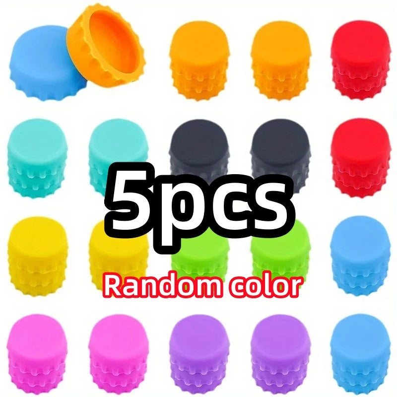 Silicone Rubber Bottle Caps Reusable Durable Seal Wine Stopper for Home Brewing Soft Drink Beer Bottles Preservers Bar Access