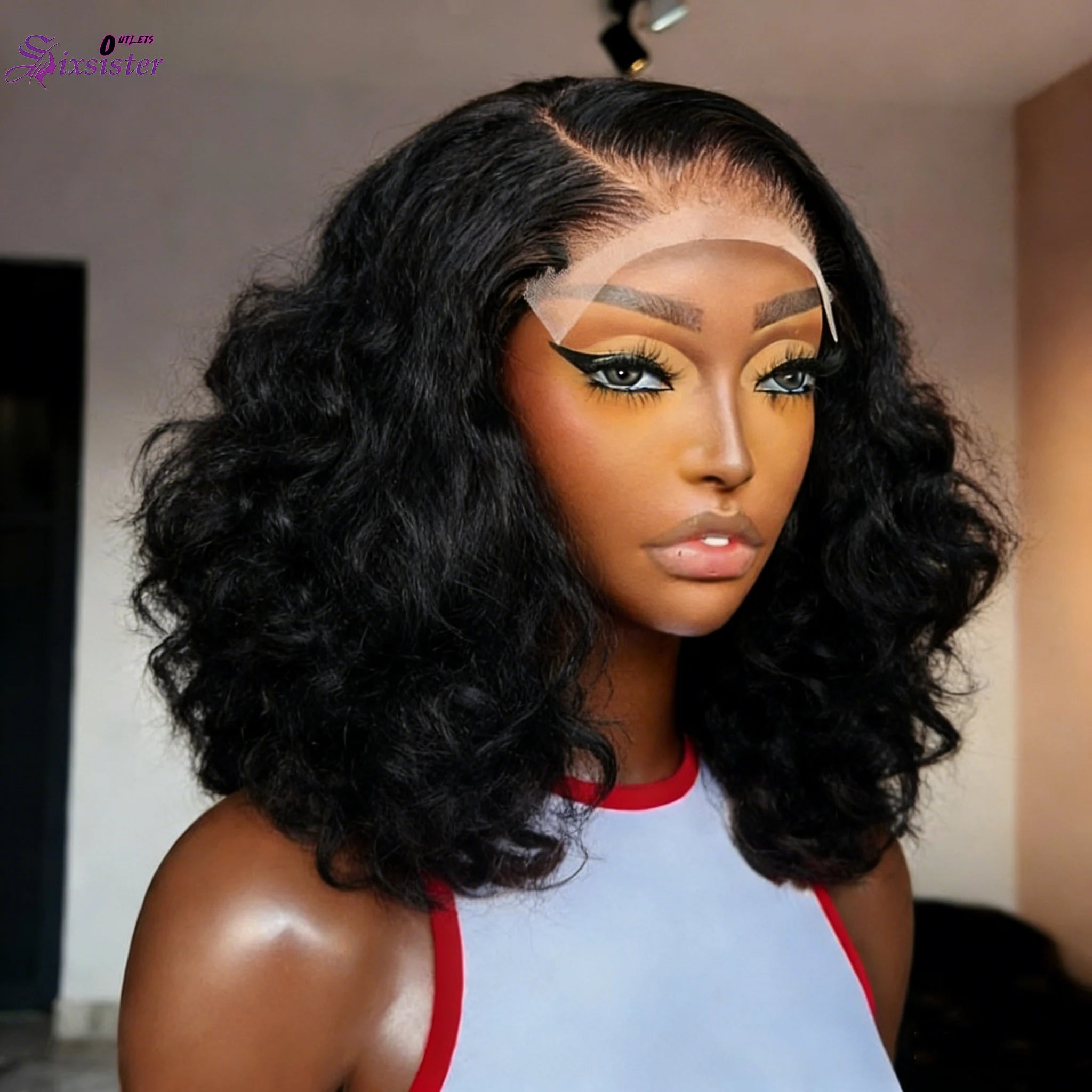 Human Hair Short Bob Wig Body Wave 13x4 Lace Frontal Wigs Pre Plucked 4x4 Lace Closure Wigs Brazilian Virgin Hair Natural Black