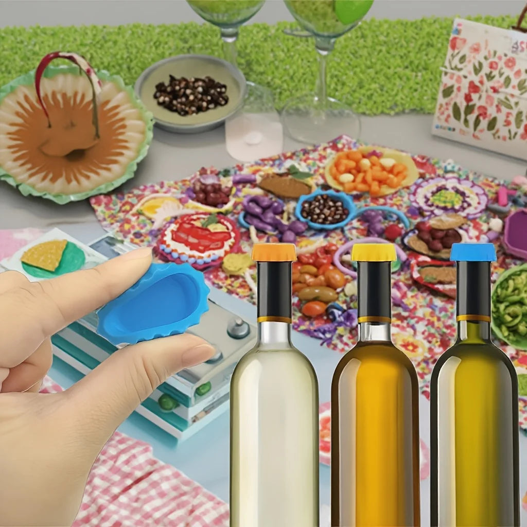 Silicone Rubber Bottle Caps Reusable Durable Seal Wine Stopper for Home Brewing Soft Drink Beer Bottles Preservers Bar Access