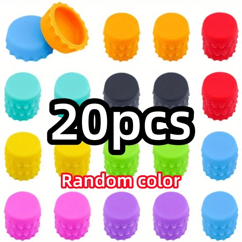 Silicone Rubber Bottle Caps Reusable Durable Seal Wine Stopper for Home Brewing Soft Drink Beer Bottles Preservers Bar Access