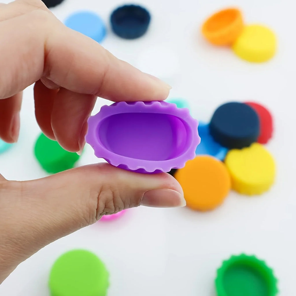 Silicone Rubber Bottle Caps Reusable Durable Seal Wine Stopper for Home Brewing Soft Drink Beer Bottles Preservers Bar Access