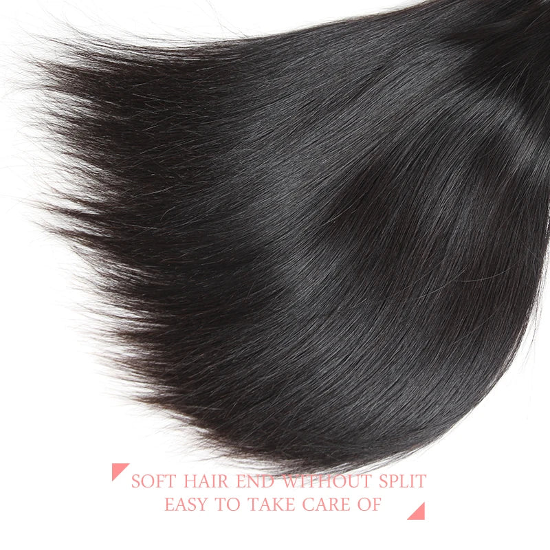 Straight Human Hair Bundle Addbeauty Brazilian Raw Virgin Human Hair Weave Long Real Hair Extension Double Drawn Natural Color
