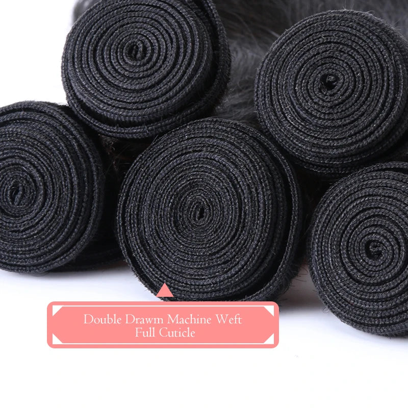 Straight Human Hair Bundle Addbeauty Brazilian Raw Virgin Human Hair Weave Long Real Hair Extension Double Drawn Natural Color