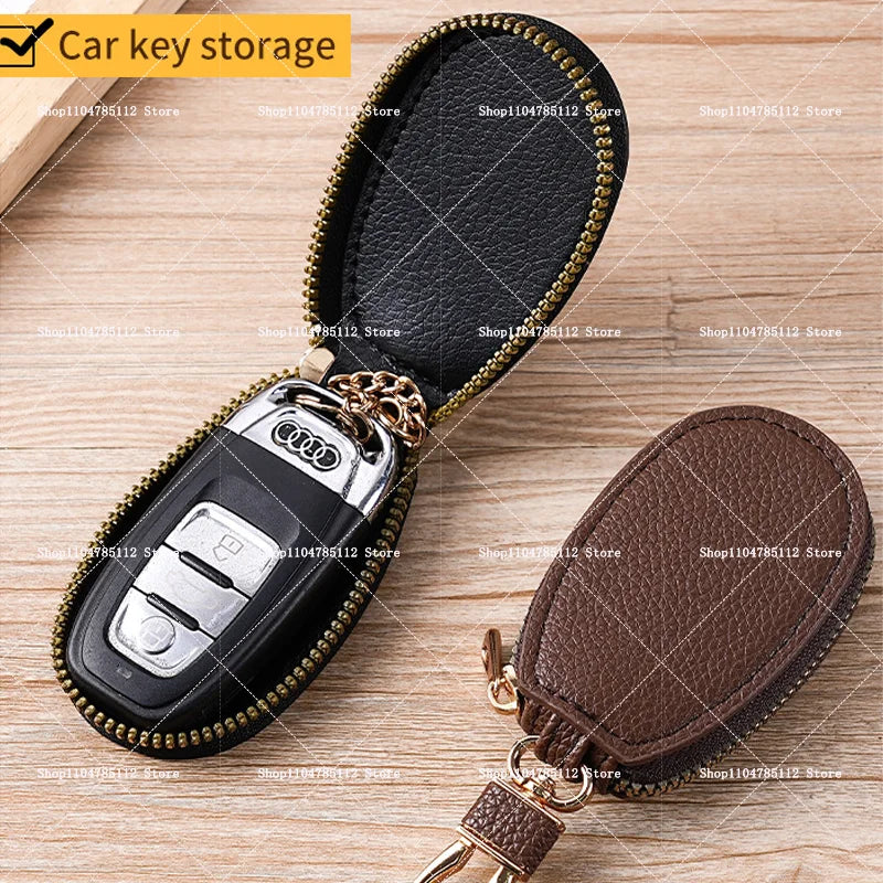 Hello Kitty PU Leather Key Case for Car Key Wallet Pocket Holder Organizer Pouch Kawaii Letter A-Z Large Capacity
