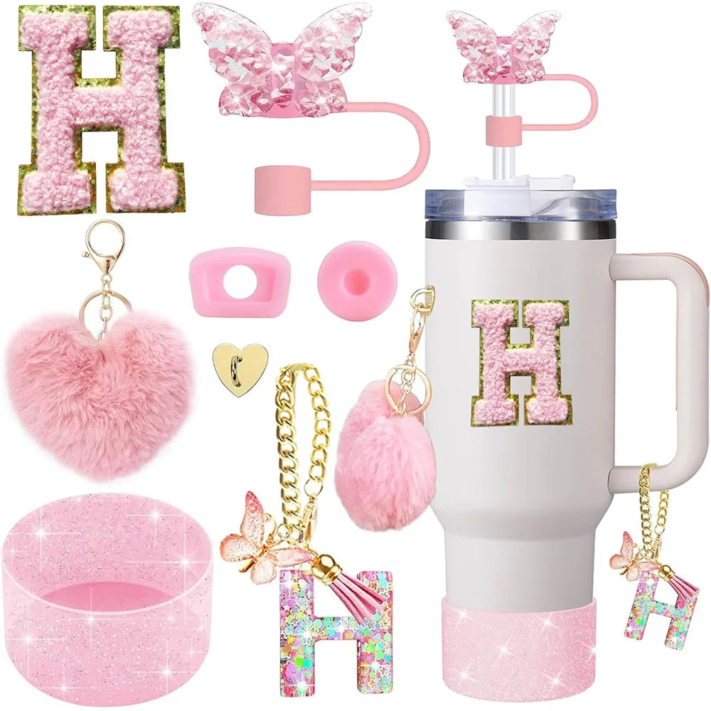 8pcs Cup Accessories for Stanley Cup 30oz 40oz Includes Butterfly Straw Cover Cap Silicone