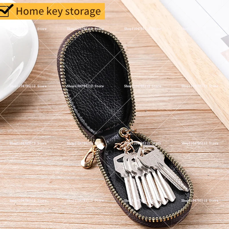 Hello Kitty PU Leather Key Case for Car Key Wallet Pocket Holder Organizer Pouch Kawaii Letter A-Z Large Capacity