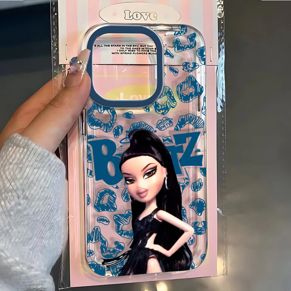 Fashion lovely Doll Bratz Clear Space Phone Case For iPhone 11 12 13 14 15 16 Pro Max Mini X Xs XR 7 8 plus Se2020 Clear Cover