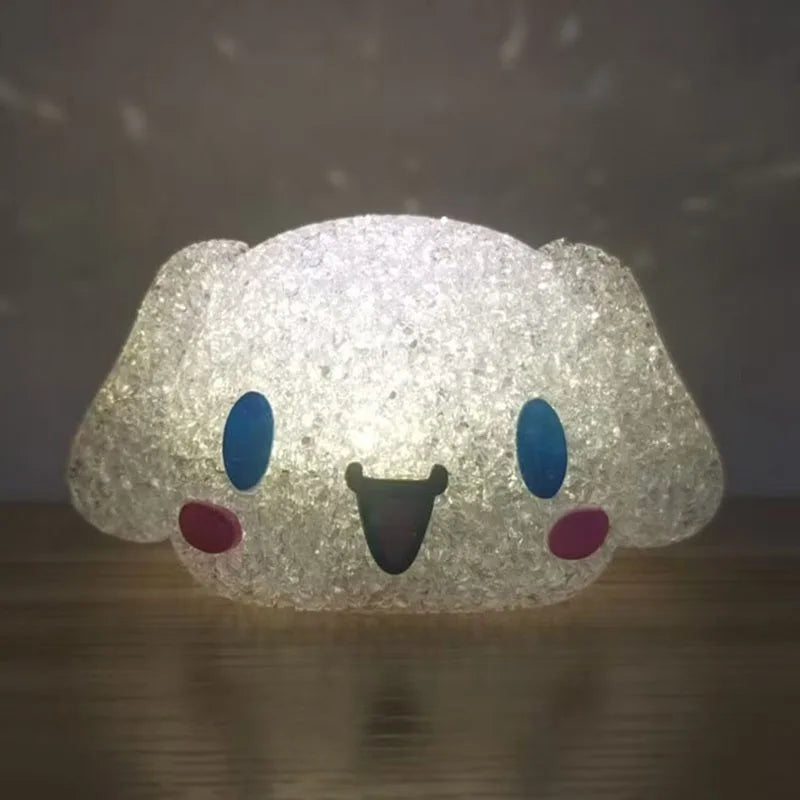 New Anime Sanrio Melody Hello Kitty Kuromi Cinnamoroll Night Light Children Toy Lamp Kawaii Doll Ornament Kids Birthday Gift