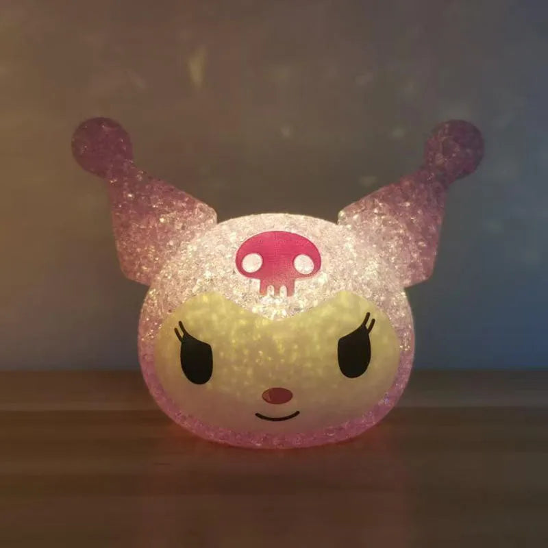 New Anime Sanrio Melody Hello Kitty Kuromi Cinnamoroll Night Light Children Toy Lamp Kawaii Doll Ornament Kids Birthday Gift