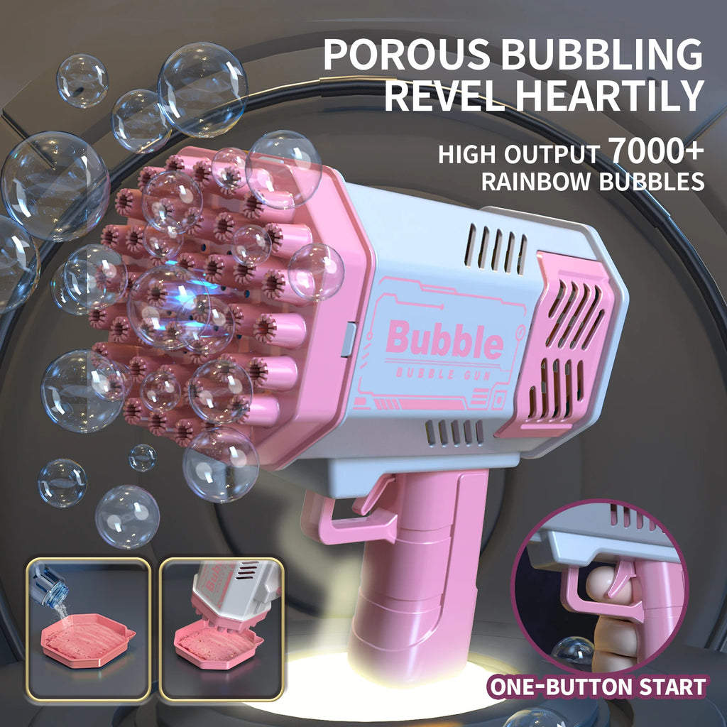 40 Hole Bubble Machine Fully Automatic Bubble Blowing Light Outdoor Bubble Machine without Battery without Bubble Water