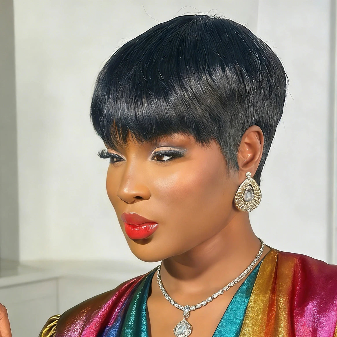 Brazilian Human Hair Wigs Short Pixie Cut Wig Human Hair For Women Machine Made Wigs With Bangs