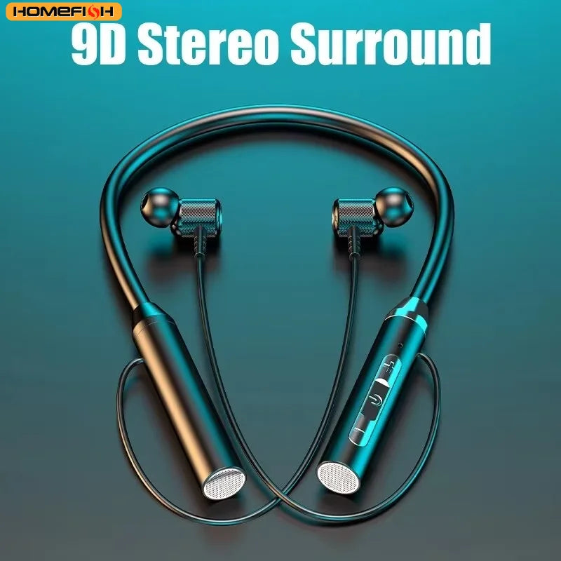 9D Bluetooth Earphones Wireless Headphones Magnetic Sport Neckband Neck-hanging TWS Earbuds Wireless Blutooth Headset