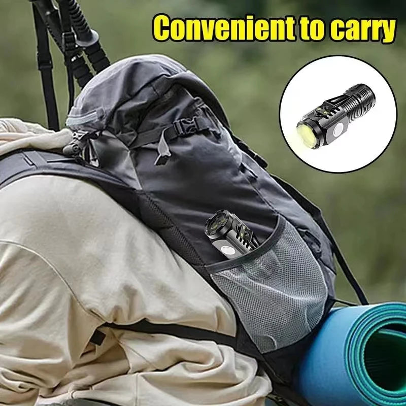 LED Strong Light Flashlight Rechargeable Multi functional for Long Range Portable Outdoor Home Mini Flashlight