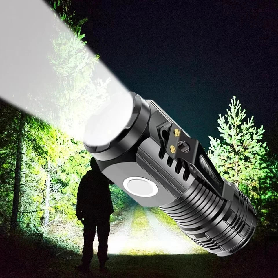 LED Strong Light Flashlight Rechargeable Multi functional for Long Range Portable Outdoor Home Mini Flashlight
