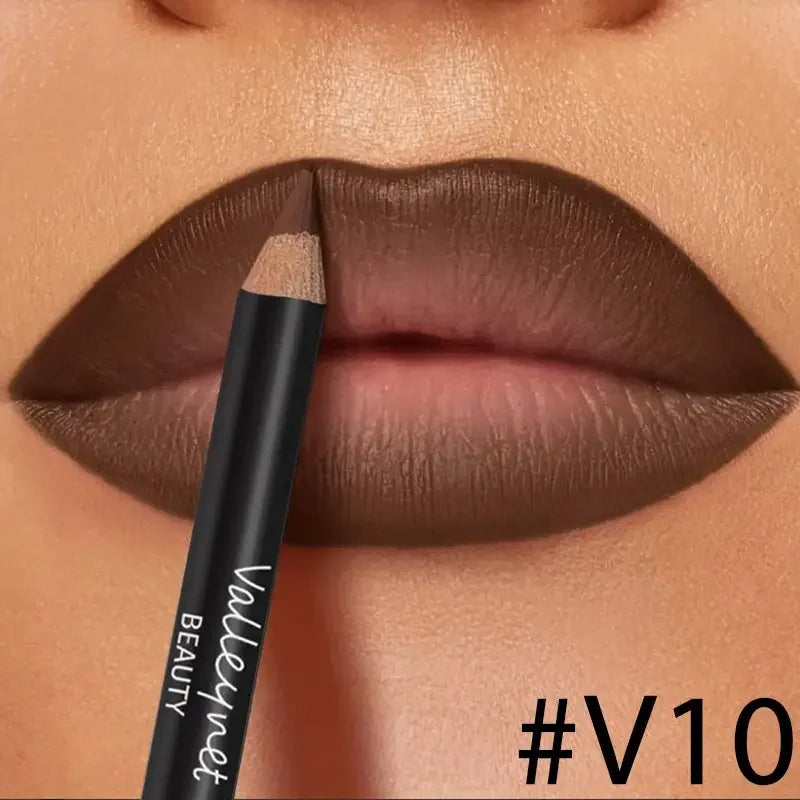 4pcs Dark Brown Lip Kit - Lip Liner + Lip Glaze, Waterproof & Long-Lasting Matte Effect,Versatile for Casual & Formal Occasions,